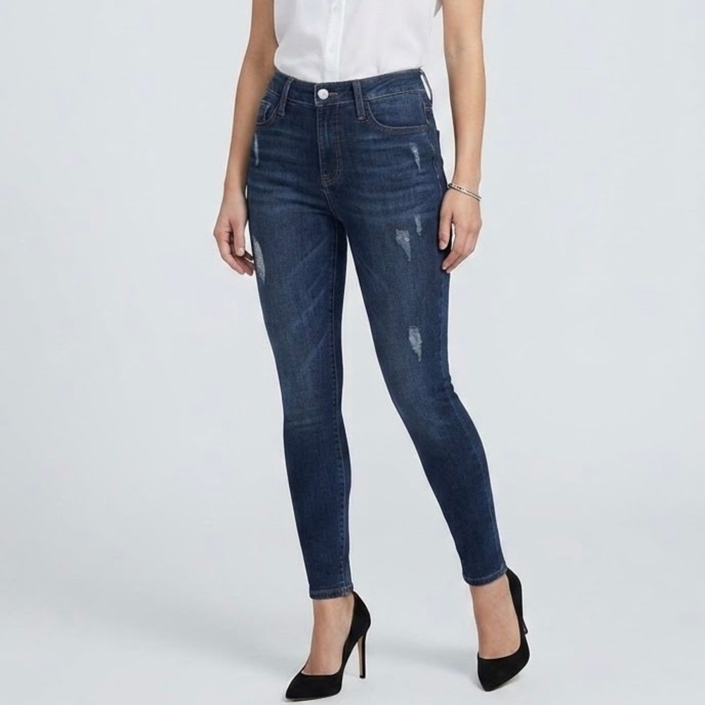 James Jeans Twiggy Dancer Skinny Distressed Dark Wash Denim Womens 28